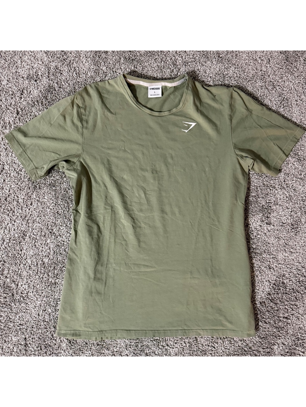 Gymshark Men's Olive Green T-Shirt Size Large